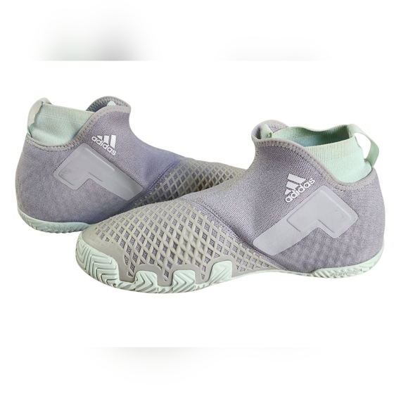 Mens Adidas Stycon Laceless Hard Court Grey Two Dash Green Sneakers Size 11 - Picture 9 of 11